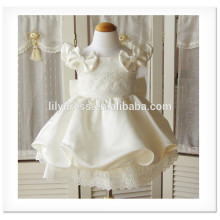 Ivory Fancy Flower Girl A-Line Scalloped Sleeveless Custom Made Vestidos Girl Dress for Wedding FG013 3-year-old-girl-dress